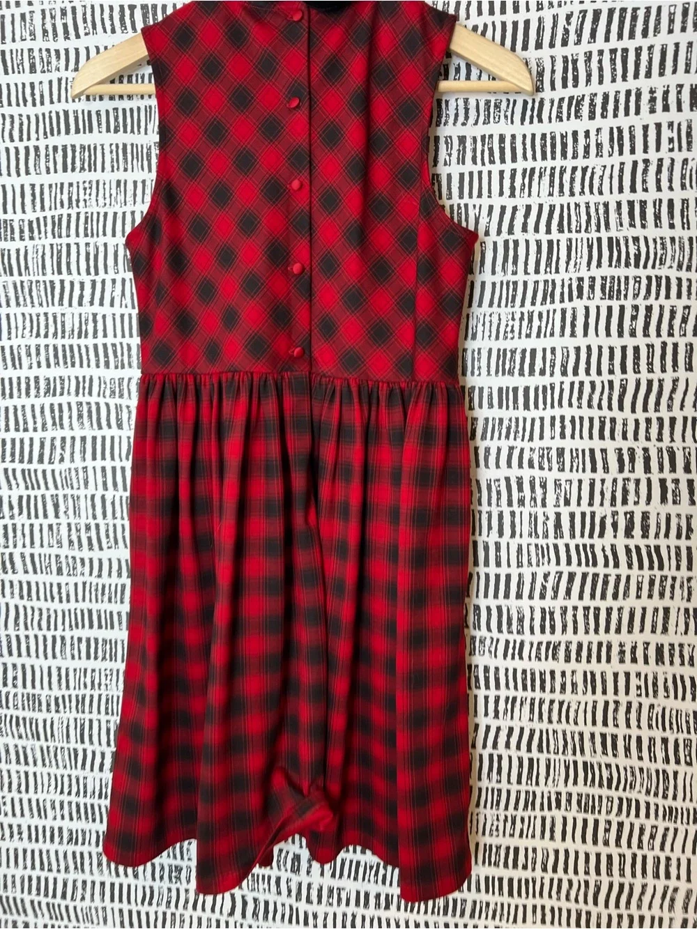 Polo Ralph Lauren red and black plaid sleeveless holiday Christmas dress